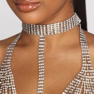 Rhinestone Tassel Body Chain Sexy Bikini Chest Chain Etsy