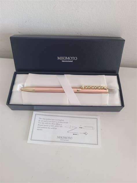 Vintage Mikimoto Pearl Ballpoint Pen Etsy