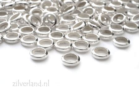 10 Stuks 4mm Sterling Zilveren Spacers Zilverland Zilveren Sieraden