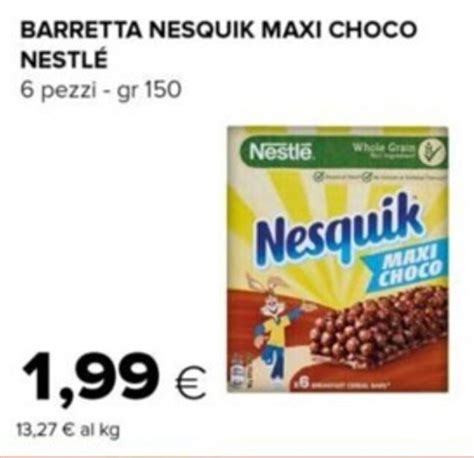 Nestlé Barretta Nesquik Maxi Choco 6 pezzi 150 gr offerta di Tigre