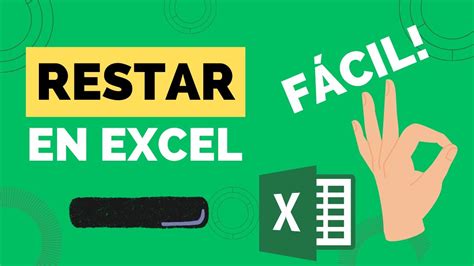 Como Restar En Excel Paso A Paso Youtube