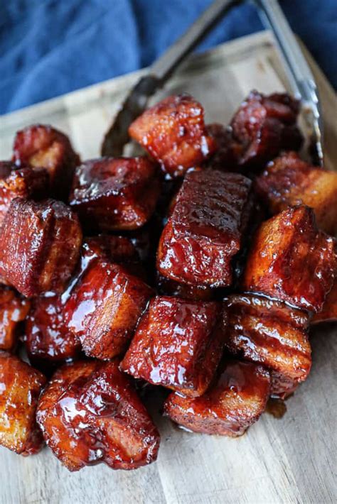 Easy Traeger Smoked Pork Belly Burnt Ends Sip Bite Go