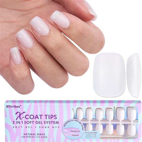 Press On Nails Short Btartbox Square Press On Nails Blue Glossy Nail Tips Glue On