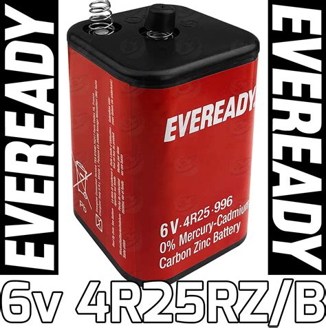 Eveready 4r25rzb 6v Lantern Battery Pj996 Zinc Carbon 6 Volt 4r25 Batteries Ebay