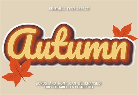 Premium Vector Autumn Editable Text Effect Cartoon Style