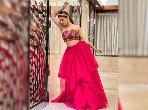 Avneet Kaur Latest Photoshoot In Pink Lehanga And Multicolour Choli See