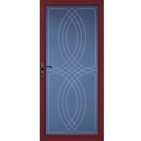 Pella Select Cranberry Full View Aluminum Storm Door Common 36 In X 81 In Actual 35 75 In X