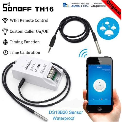 Termostato Inteligente De Temperatura Con Sonda Ds18b20 16a Sonoff Wifi