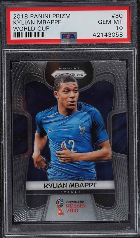 2018 Panini Prizm World Cup Kylian Mbappe ROOKIE RC 80 PSA 10 GEM MINT