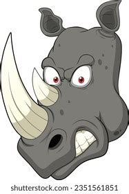 Rhino Head Angry Cartoon Comic Stock Vector (Royalty Free) 2351561851 | Shutterstock