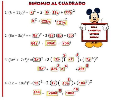 BINOMIO AL CUADRADO Revisa y recuerda con tu cuaderno de matemáticas el