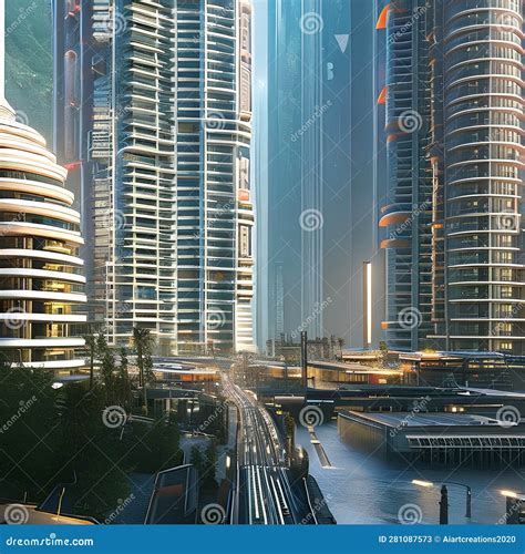 A Digital Exploration Of Futuristic Landscapes With High Tech Cities