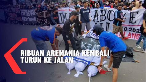 Aremania Kembali Turun Ke Jalan Sampaikan 9 Tuntutan Usut Tuntas