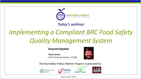 Implementing A Food Safety Management System Compliant With Brc Youtube