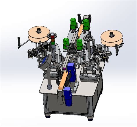 全自动双面贴标机 Solidworks 2016 模型图纸下载 懒石网