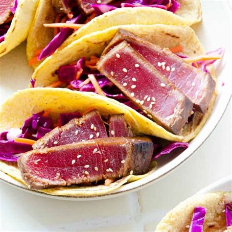 Seared Ahi Tuna Tacos And Ponzu Sauce Elise Tries To Cook