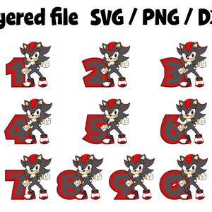 Baby Sonic Svg Birthday Numbers Png Print Sonic PNG Number SVG Etsy