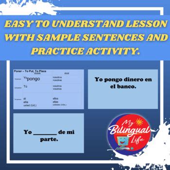 Poner - Spanish Irregular Present Tense Verb Conjugation for PowerPoint