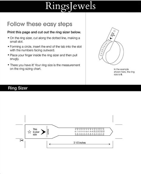 Printable Diamond Ring Sizer Ring Size Finder Ring Size Measure International Ring Size Chart