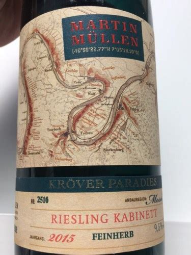 Martin Müllen Kröver Paradies Riesling Kabinett Feinherb Vivino US