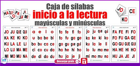 Caja De Sílabas Para Inicio A La Lectura Mayúsculas Y Minúsculas