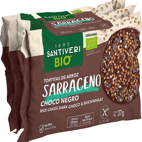 Bio Organic tortitas de arroz sarraceno ecológicas con chocolate negro