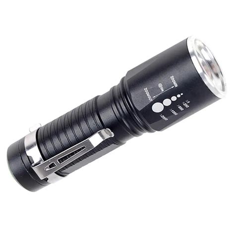 Zoomable T6 Flashlight 10000 Lumens 5 Modes 18650 AAA Battery Tactical ...