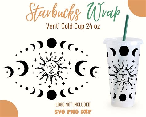 Sun Moon Stars Full Wrap SVG Moon Svg Star Svg Boho Svg Venti