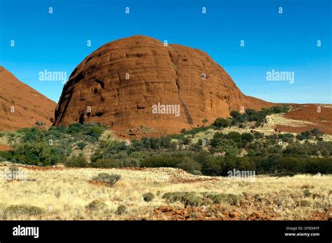 Close-up view of a section of Kata Tjuṯa, a group of large, domed rock ...