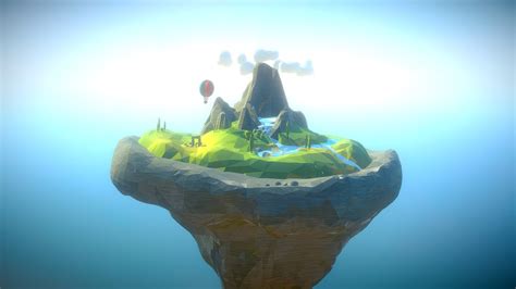 Low-poly Floating Landscape - 3D model by lettier [a407c9b] - Sketchfab