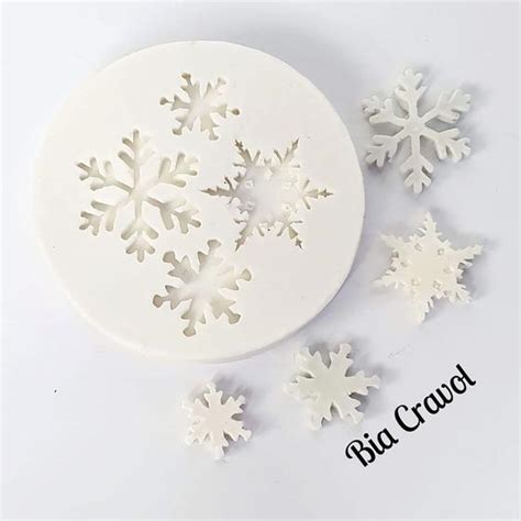 Molde De Silicone Codg 72 Flocos De Neve MD Moldes Bia Cravol