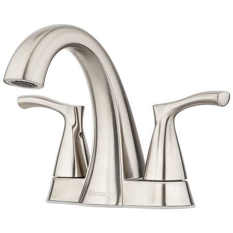 Pfister Masey Brushed Nickel 2 Handle 4 In Centerset Watersense Bathroom Sink Faucet With Drain