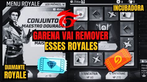 FIM DO DIAMANTE ROYALE E INCUBADORA FREE FIRE YouTube