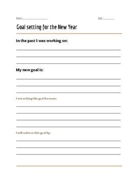 New Year goal setting worksheet by positivelygolden | TPT