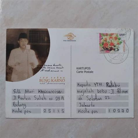 Jual Kartu Pos Jadul Tahun Bung Karno Kuis Bobo Sitti