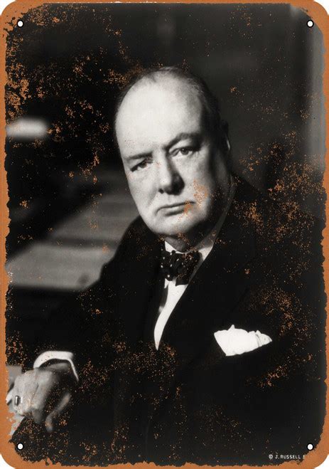 1941 Winston Churchill Portrait Metal Sign