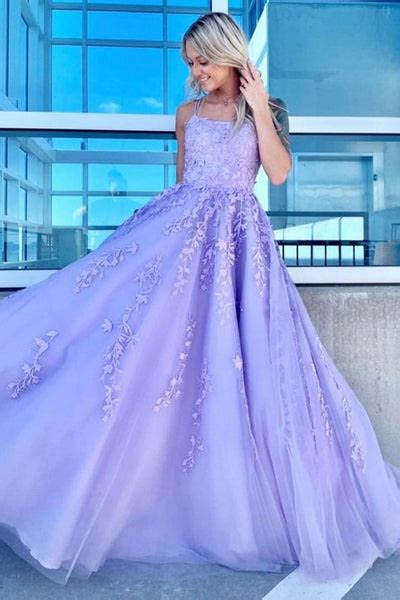 Gorgeous Lilac Lace Long Prom Dress Lilac Lace Formal Graduation Even