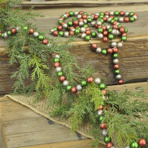 Aged Bead Garland Large Piper Classics Vintage Christmas Pillows