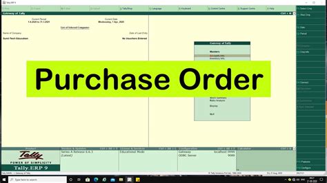 Tally Erp 9 With Gst [part 16] • Purchase Order Order Vouchers Entry In Tally Erp 9 Youtube