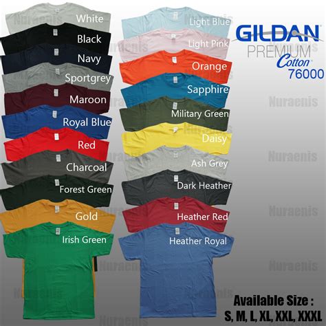 Jual Kaos Polos Gildan Premium 76000 Lengan Pendek Tanpa Jahitan