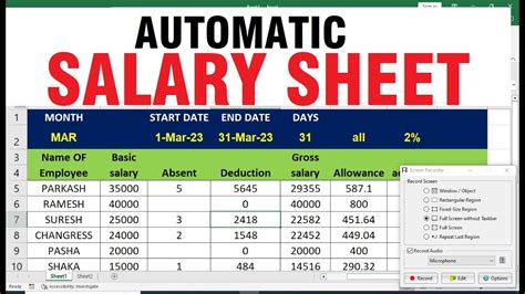 How To Make Salary Sheet In Excel With Formula Advance Formula Youtube