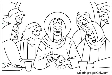 Coloring Sheet Last Supper Free Printable Coloring Pages