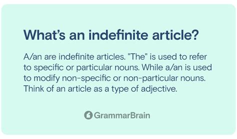 Understanding A Vs The Definite And Indefinite Articles And