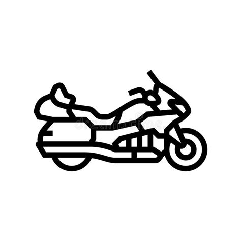 Touring Motorcycle Line Icon Vector Illustration Stock Vector