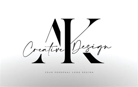 AK Letter Logo Design with Serif Font