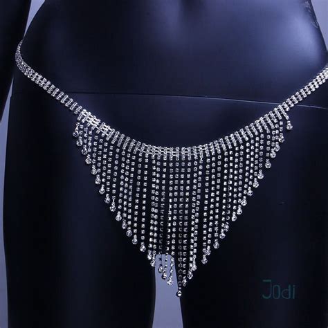 Rhinestone Body Chain Set Sexy Shiny Tassel Nightclub Etsy