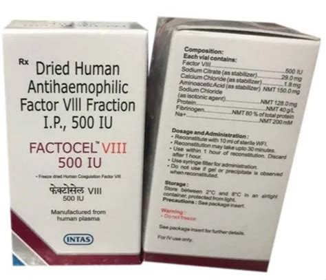 Dried Human Antihemophilic Factor Viii Fraction Ip 500iu At Rs 3350 Box Pharmaceutical