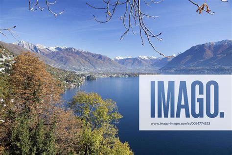 Blick über den Lago Maggiore nach Ascona und Locarno Ronco sopra