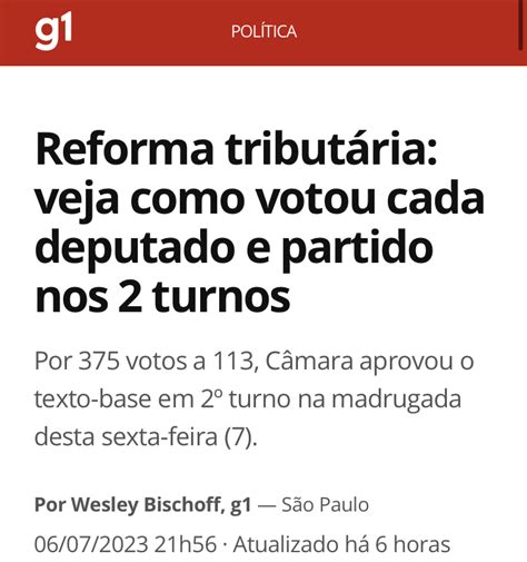 Reforma Tribut Ria Veja Como Votou Cada Deputado E