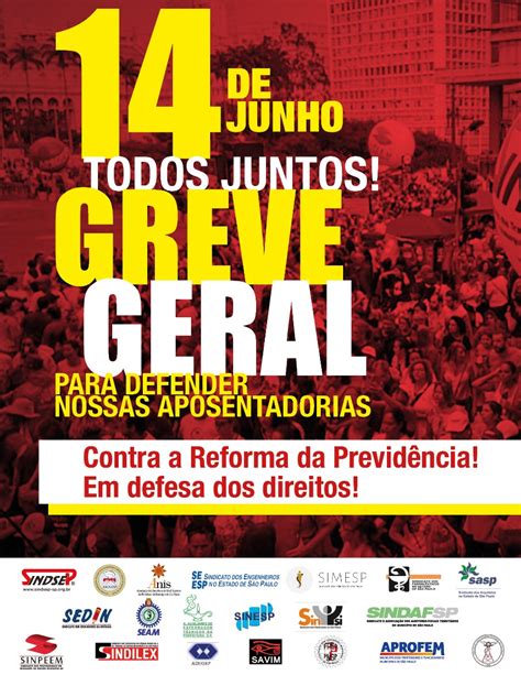 SINESP Convoca Os Gestores Para A Greve Geral De 14 De Junho